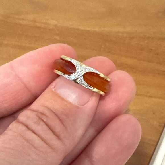 Vintage 14K Gold Interchangeable Ring Set with Diamonds size 7 - Picture 2 of 8